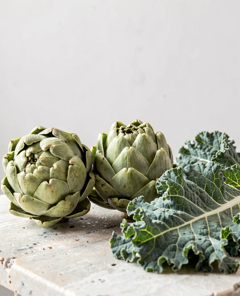 Ingredientes naturales en disposición minimalista